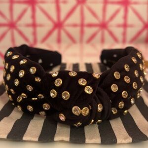 Elegant Black Headband with Rhinestone Accents